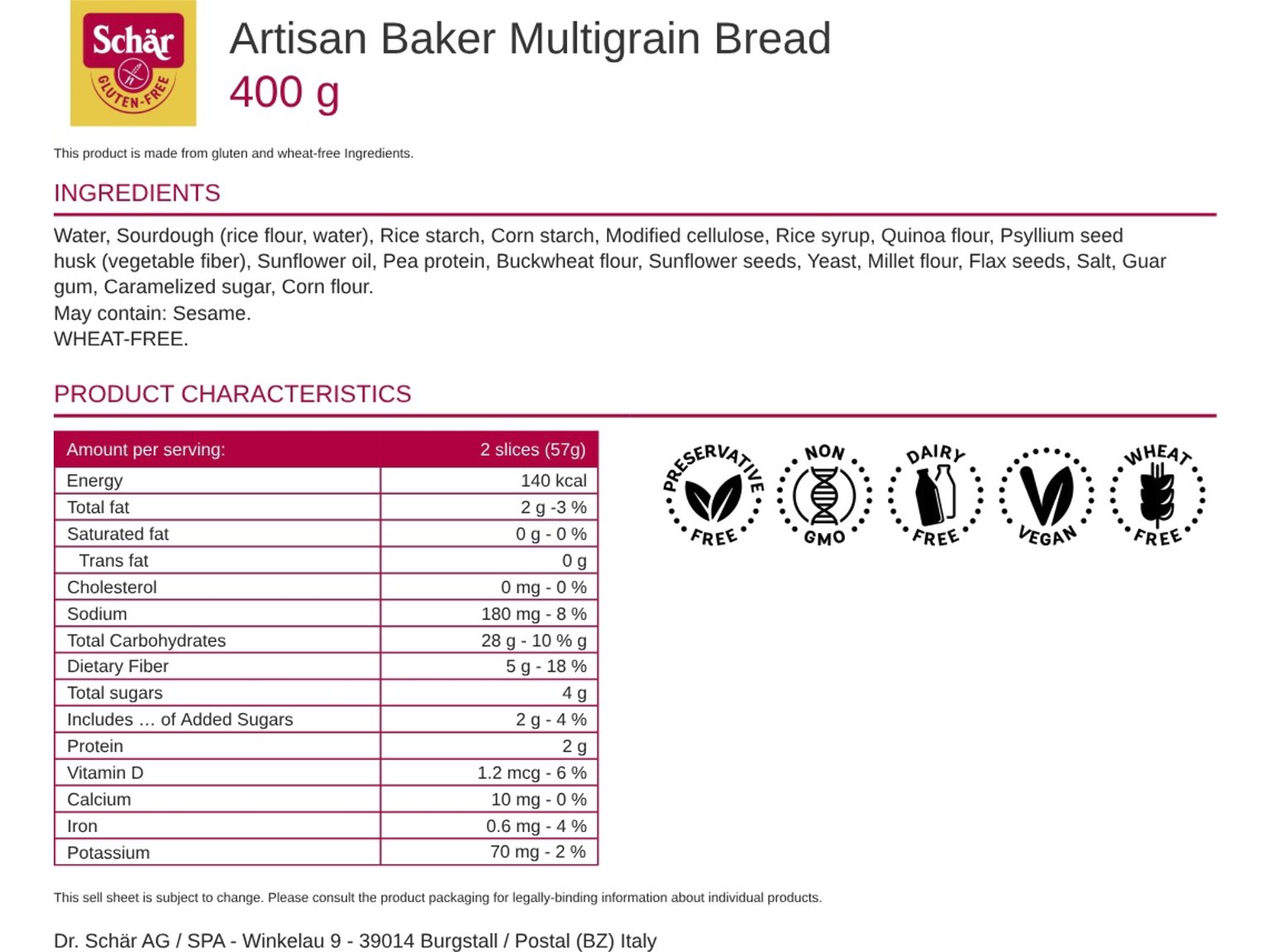 Artisan Baker Multigrain Bread
